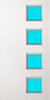 Paint  Grade white door with four square vision panels on the right