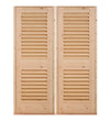 Pair Softwood Louvre doors Inc Frame & Cill