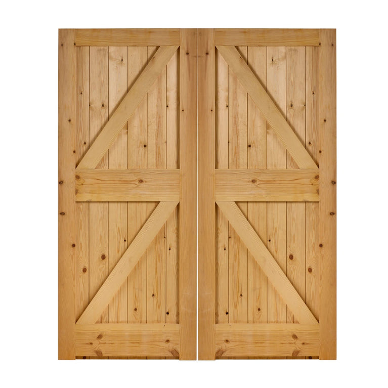 Pair Softwood FLB doors Inc Frame & Cill