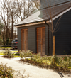 Pair Softwood Louvre doors Inc Frame & Cill
