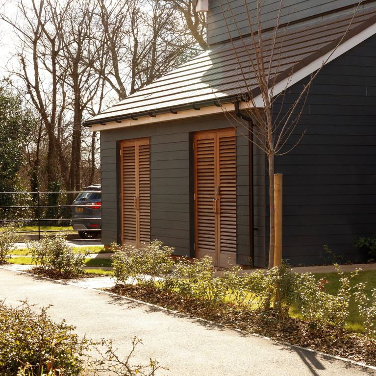 Pair Softwood Louvre doors Inc Frame & Cill