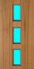 Sapele door with three vertical vision panels in the center