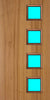 Sapele door with four square vision panels on the right