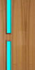 Sapele door with two vertical glass panels on the left