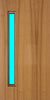 Sapele door with vertical vision panel on the left, centered