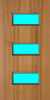 Sapele door with three rectangular vision panels in the center