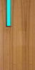 Sapele door with a vertical vision panel on the top left side