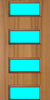 Sapele door with four rectangular vision panels in the center