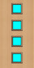 Beech door with four square vision panels in the center