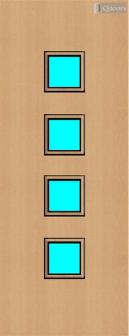 Beech Veneer - 22G - Glazed Door (FD30)