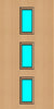 Beech door with three vertical vision panels in the center