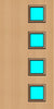 Beech door with four square vision panels on the right