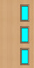 Beech door with four square vision panels on the right