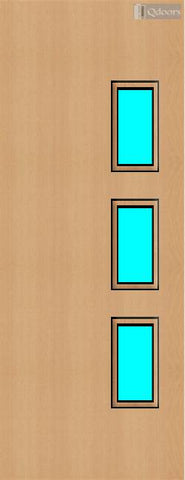 Beech Veneer - 28G - Glazed Door (FD30)