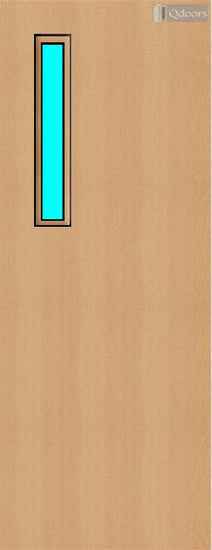 Beech door with a vertical vision panel on the top left side