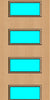 Beech door with four  rectangular vision panels in the center