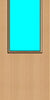 Beech door with a glass panel on the top half