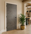 Dark Grey Chicago Concrete Egger laminate door in a modern kitchen interior