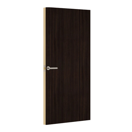 Dark Brown Eucalyptus Egger laminate door, angled view showing edge lippings 