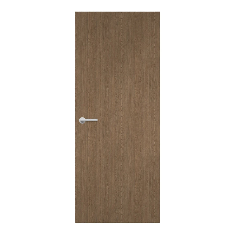 Brown Belmont Oak Egger laminate door in classic planked oak design, front view