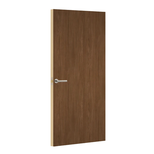 Lincoln Walnut Egger laminate door, angled view showing edge lippings 