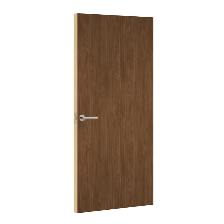 Lincoln Walnut Egger laminate door, angled view showing edge lippings 