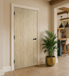 Natural Davos Oak Egger laminate door in a modern kitchen interior