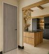 Grey Vicenza Oak Egger laminate door in a modern kitchen interior 