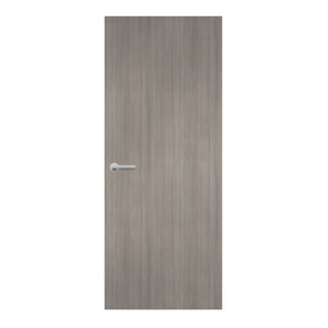 Medium Grey Fineline Egger laminate door in warm taupe-grey tone, front view