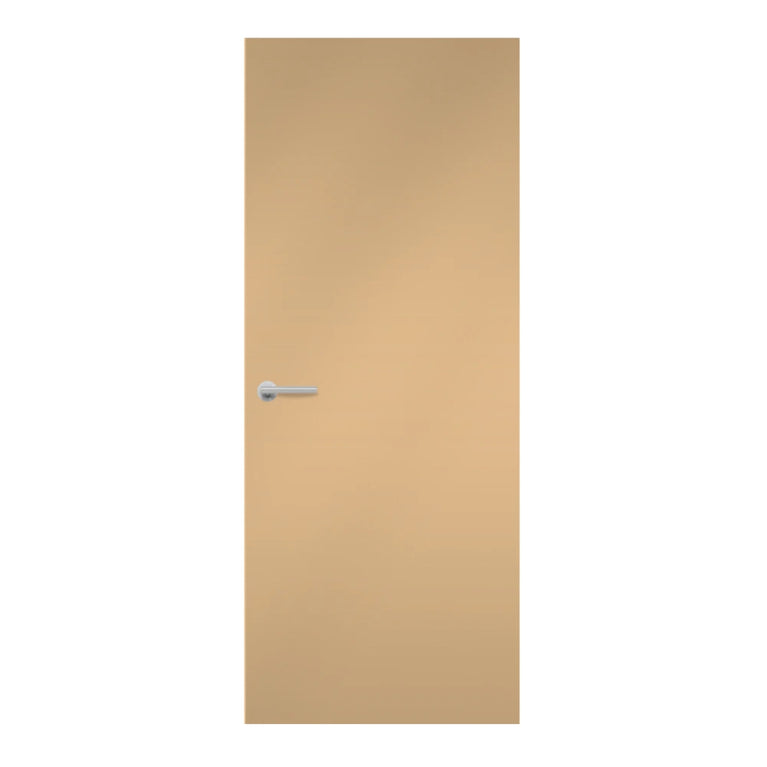 Sand Yellow Egger laminate door in muted yellow with a grey undertone, front view