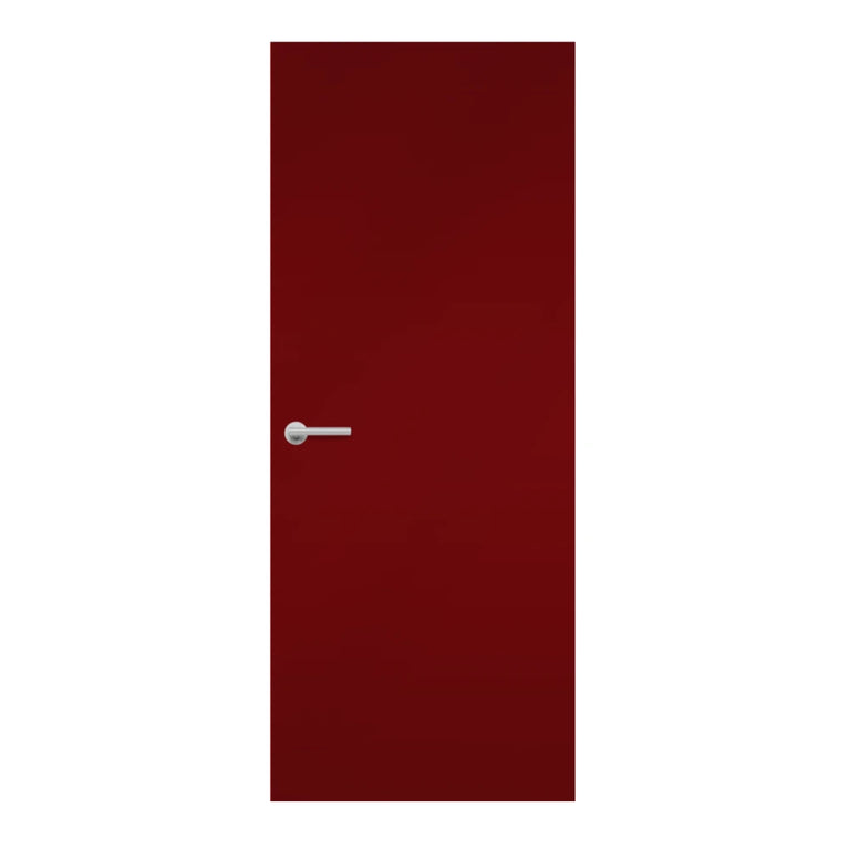 Burgundy Red Egger laminate door in deep, wine-red tone, front view