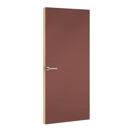 Rusty Red Egger laminate door, angled view showing edge lippings 
