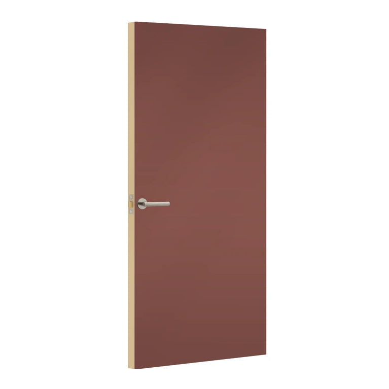 Rusty Red Egger laminate door, angled view showing edge lippings 