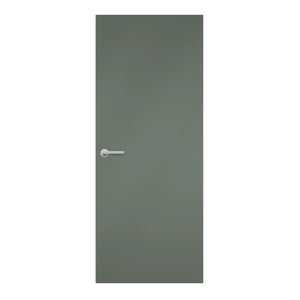 Reed Green Egger laminate door in a cool-toned green color, front view