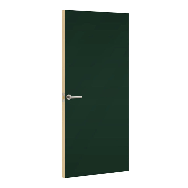 Fir Green Egger laminate door, angled view showing edge lippings 