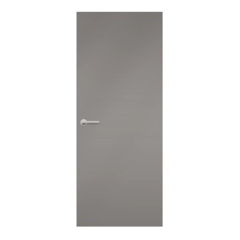Arctic Grey Egger laminate door in medium grey with blue undertones, front view
