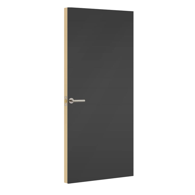 Diamond Grey Egger laminate door, angled view showing edge lippings 