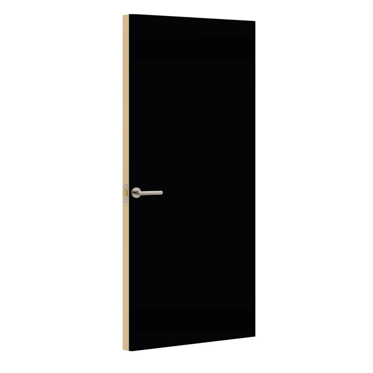 Black Premium Matt Egger laminate door, angled view showing edge lippings 