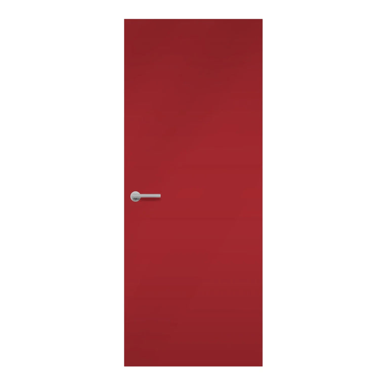 Beaujolais Formica laminate door in deep wine color, front view
