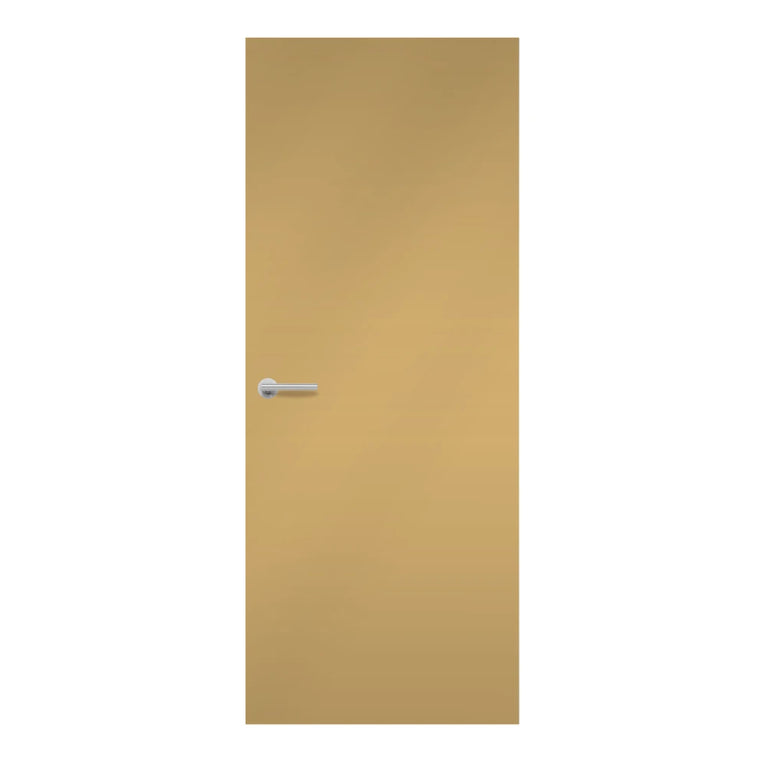 Cafe Formica laminate door in warm and rich brown color, front view