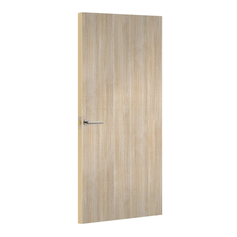 Natural Oak Formica laminate door, angled view with light edge lippings