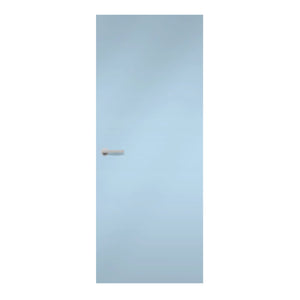 Iris Formica laminate door in gentle lavender-inspired tone, front view