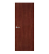 Redwood Formica laminate door in rich reddish-brown woodgrain, front view