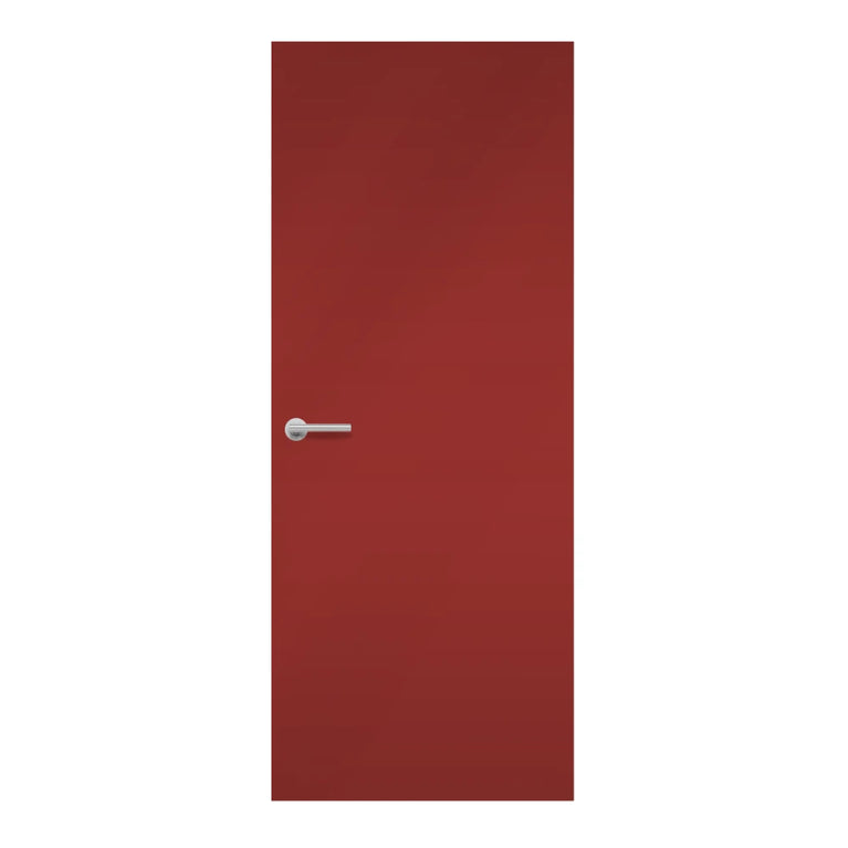 Paprika Formica laminate door in bold warm red tone, front view