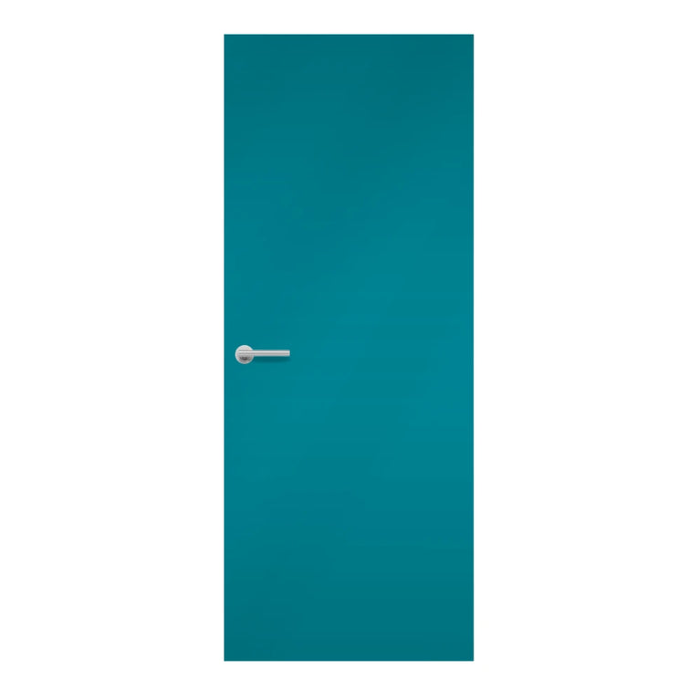 Bermuda Formica laminate door in refreshing turquoise-blue shade, front view