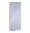 Lilac Formica laminate door, angled view with light edge lippings