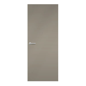 Sarum Grey Formica laminate door in balanced medium-grey tone, front view