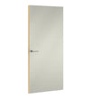 Silver Formica laminate door, angled view with light edge lippings