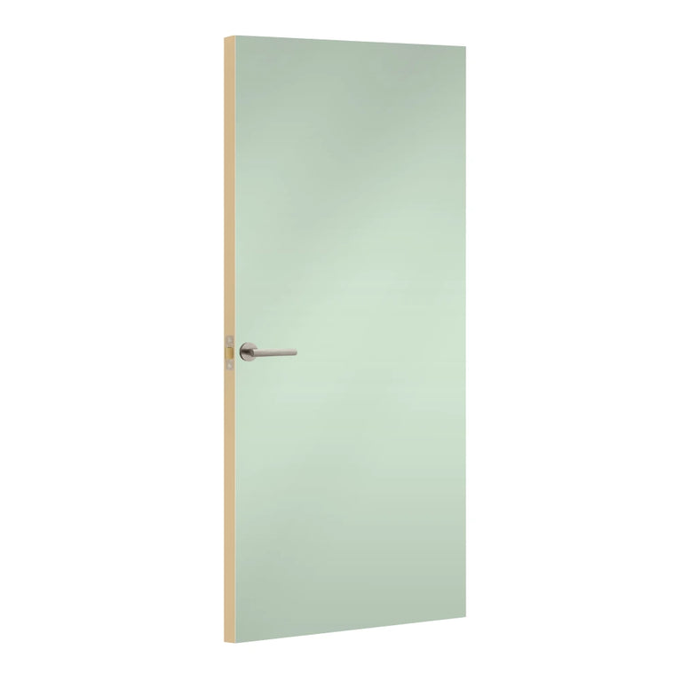 Opal Formica laminate door, angled view with light edge lippings