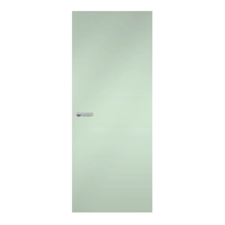 Opal Formica laminate door in soft, neutral tone, front view